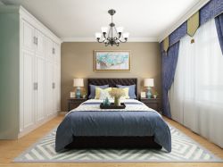 美式风格107平三居室卧室装修效果图