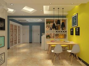 124平米三居室现代简约风格餐厅装修设计效果图