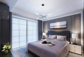 三居130平后现代风格卧室床头台灯设计效果图
