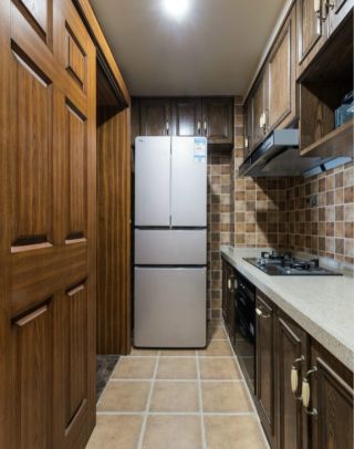 美式风格110平米三居室厨房装修效果图