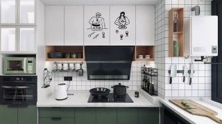 120平米三居室北欧复古混搭风格厨房装修设计效果图