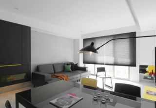 黑白北欧风格78.3平米两居室客厅沙发设计图片