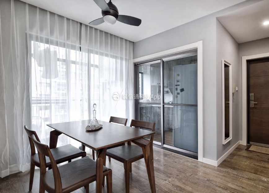 美式风格107平米三居室餐厅窗帘装修效果图