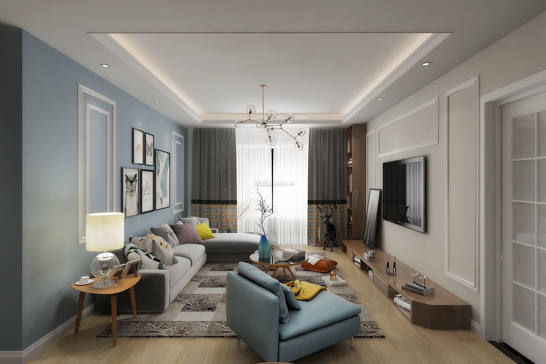 客厅背景墙效果图简欧 客厅背景墙效果图2020图片