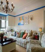 98平米三室一厅地中海风格客厅沙发装修图片