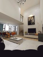 120平米复式现代风格客厅装修设计效果图