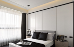 150平米现代简约黑白色调卧室装修效果图
