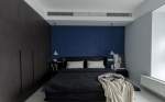 156平北欧风格四居室卧室蓝色背景装修图片