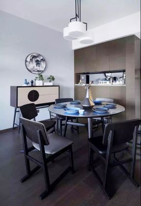 190平米新中式风格餐厅桌子椅子效果图