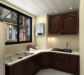 中式风格96平米三居室厨房装修效果图