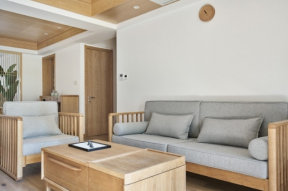 85平米北欧原木风格客厅家居装修设计图