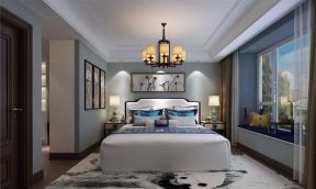 新中式风格170平大平层卧室装修效果图