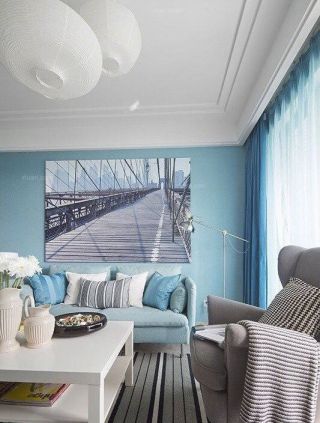 120平米二居室现代温馨风格沙发背景墙装修设计效果图