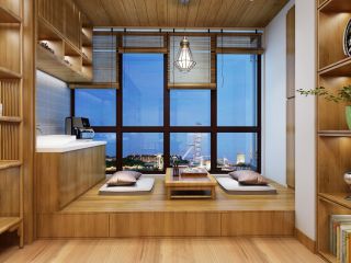 中式风格140平米三居室休闲区装修效果图