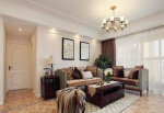 120平三居室美式风格客厅沙发装修效果图