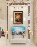 140平米欧式风格四居室电视背景墙装修设计效果图
