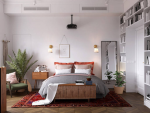 75平米小户型北欧风格卧室家具搭配效果图