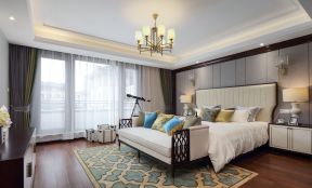 别墅300平新中式风格卧室家装图片欣赏