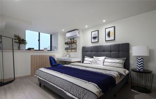 三居139平现代风格卧室床头台灯设计图
