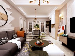 90平米现代风格二居室客厅装修设计效果图欣赏