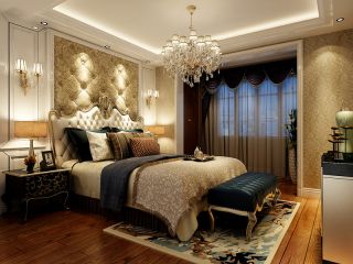 三居160平古典欧式风格卧室装修设计图