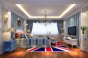 现代风格170平米跃层卧室背景墙装修效果图