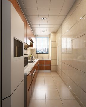 现代139平米三居室厨房瓷砖家装效果图