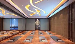 1500平米中式风格瑜伽室吊顶装修效果图