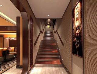 1500平米中式风格瑜伽馆楼梯装修效果图