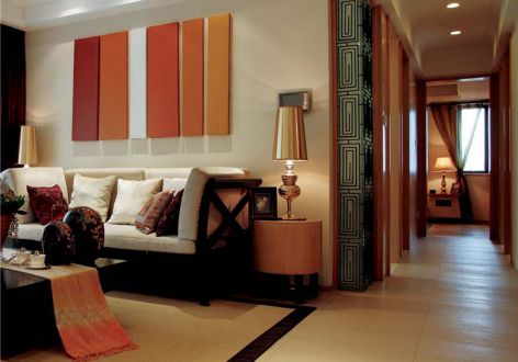 中德英伦城邦东南亚风格140平四居室装修效果图