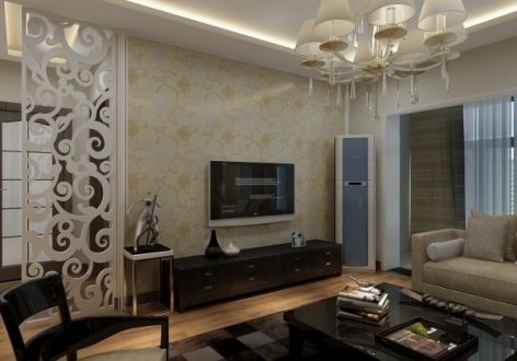 九州国际现代风格87平米二居室装修效果图