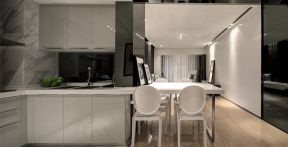现代风格154平米三居室厨房餐厅装修效果图
