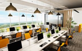 156平米现代风格办公室吊灯装修效果图