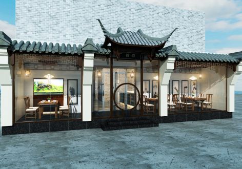 600平米中式风格餐馆装修效果图