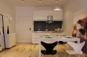 北欧风格107平三居餐厅厨房装修效果图