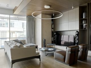 110平米三居室现代风格客厅装修设计效果图