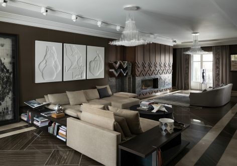 140平米三居室美式风格装修设计效果图