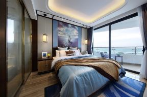 96平米地中海风格三居室卧室吊顶装修效果图