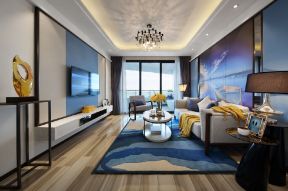96平米地中海风格三居室客厅背景装修效果图