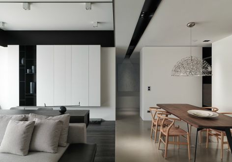 128平米三居室现代风格装修设计效果图