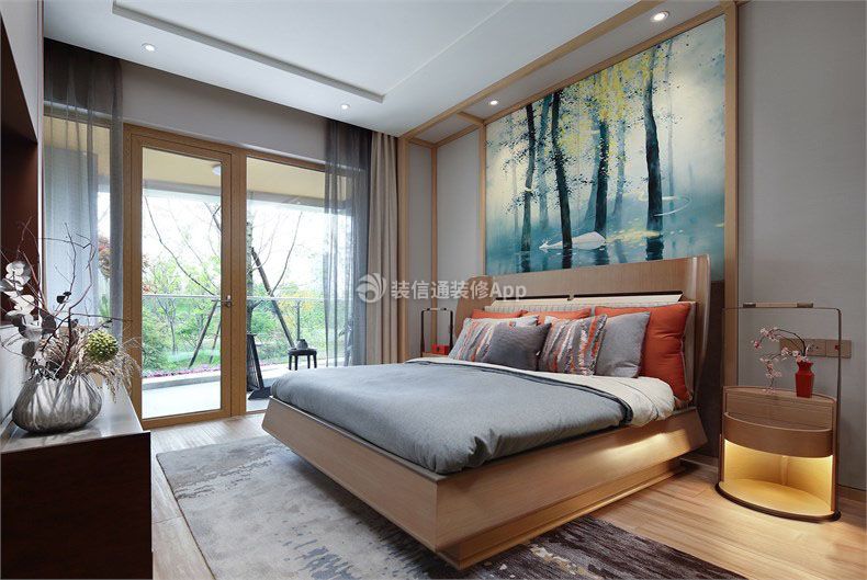 三居125平新中式风格卧室装修效果图