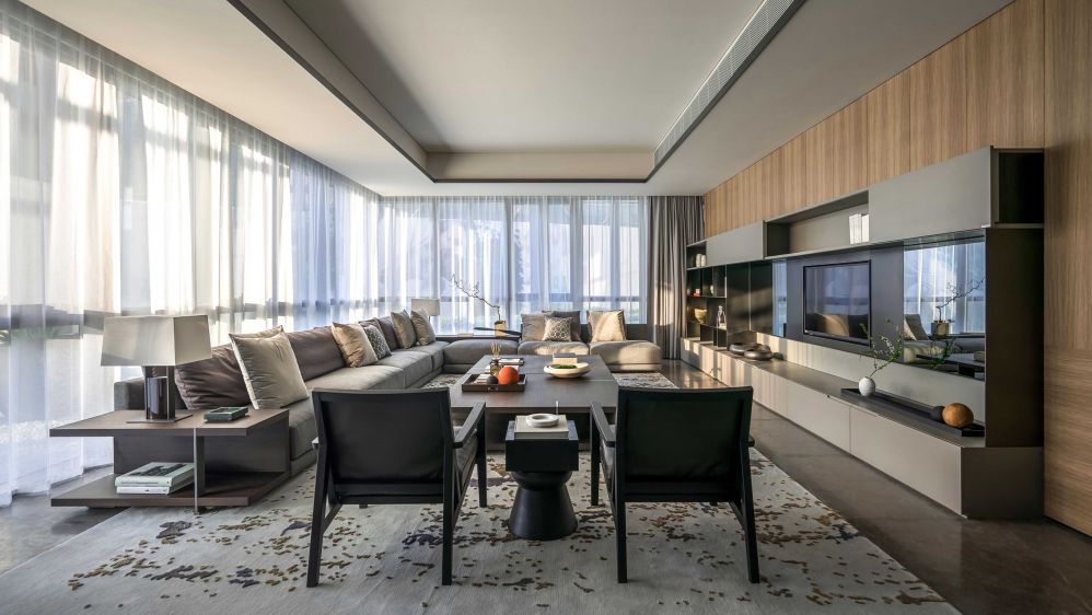 阳光花园120平米现代风格三居室装修效果图