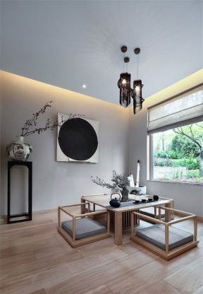 三居125平新中式风格茶室装修效果图