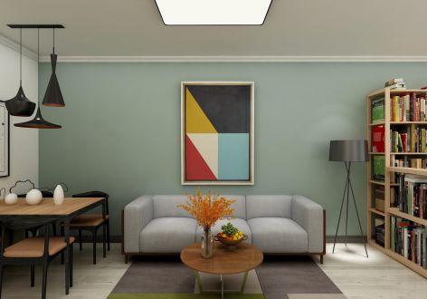 华润城现代风格69平米二居室装修效果图