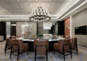上海高级酒店餐厅吊顶灯具装修图片欣赏