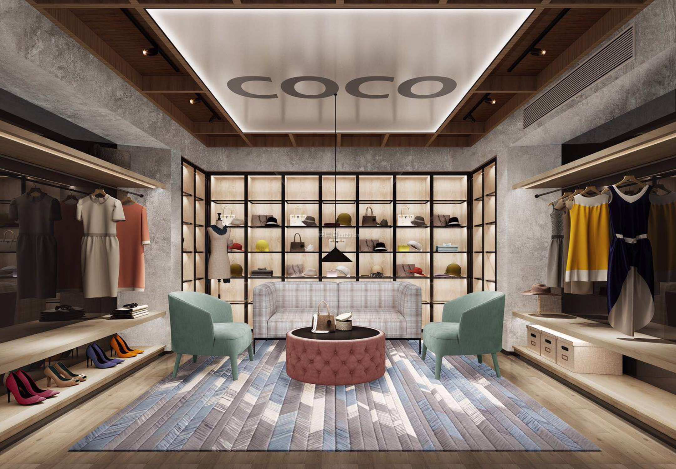 80平现代风格服装店装修图片