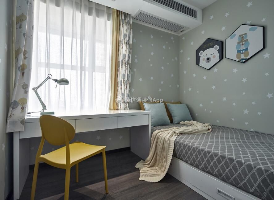 上海现代风格卧室室内书桌装饰效果图