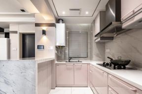 2023上海现代风格房屋厨房粉色橱柜装修图