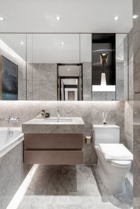 120平米现代风格三居室卫生间镜子装修效果图