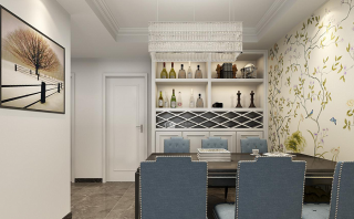 2023上海欧式风格房屋餐厅酒柜装修设计图